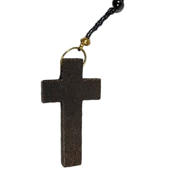 Vintage COLORFUL ROSARY 25" Necklace 6" Drop  Prayer Bead Catholic Crucifix - Picture 4 of 5